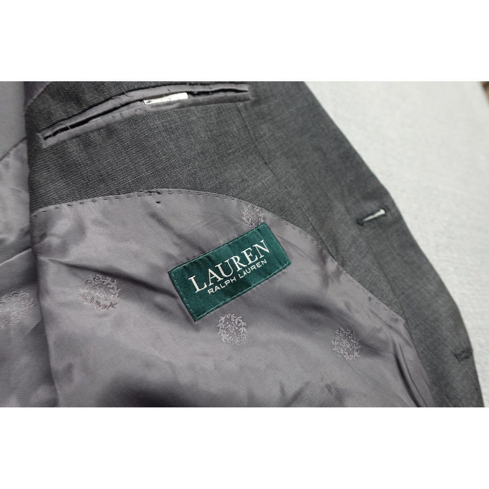 Lauren Ralph Lauren Suit Jacket Mens 44L Gray Wool Two Button Notch Lapel - Picture 2 of 10